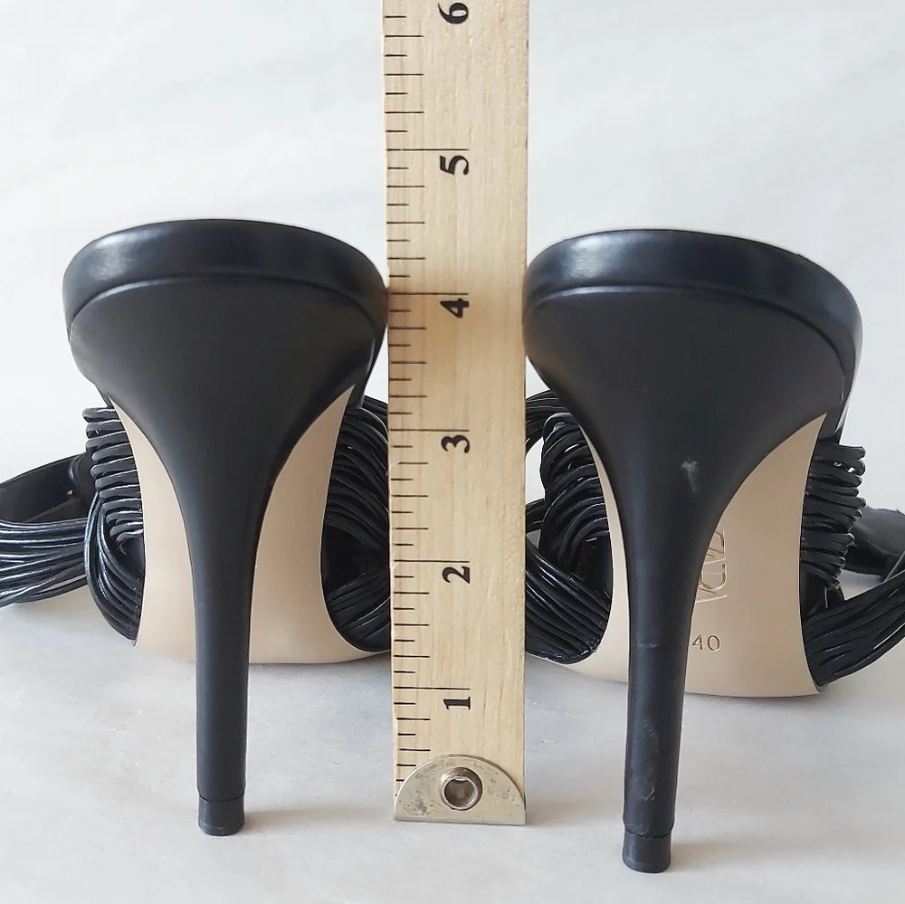 Zara Black Strappy High Heel Sandals - Picture 7 of 11